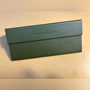 Longchamp Sunglass holder Olive Green Leather